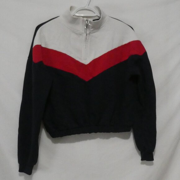 H&M | 12-14 years | Quarter Zip-Up Color Block Sweatshirt - Picture 1 of 16